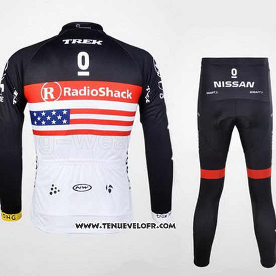 2012 Maillot Ciclismo Radioshack Champion Etats Unis Manches Longues et Cuissard